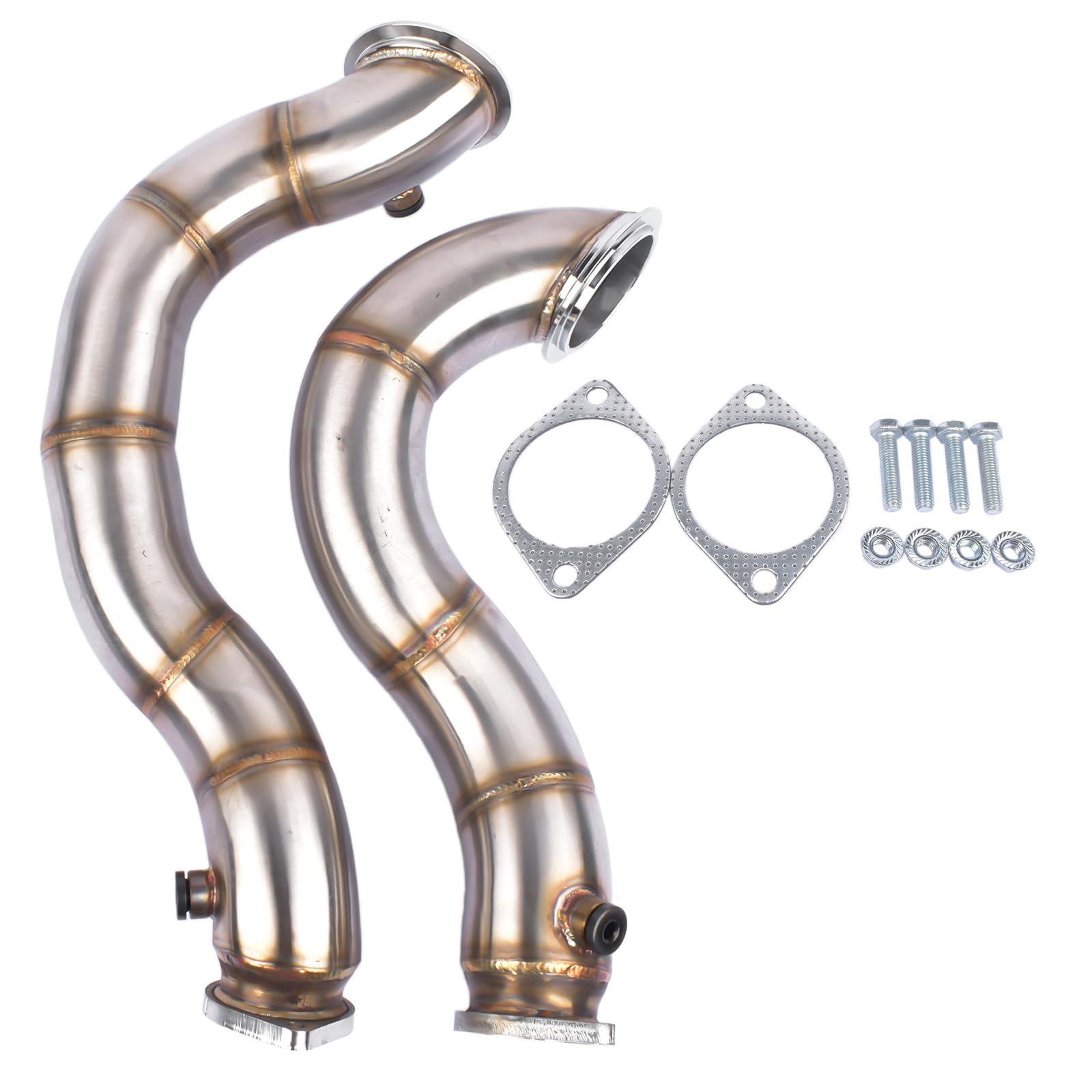 Downpipes de acero inoxidable 76 mm Compatible con N54 135i / 335i 3.0L Twin Turbo 2007-2010 GLOSSY AUTO PARTS