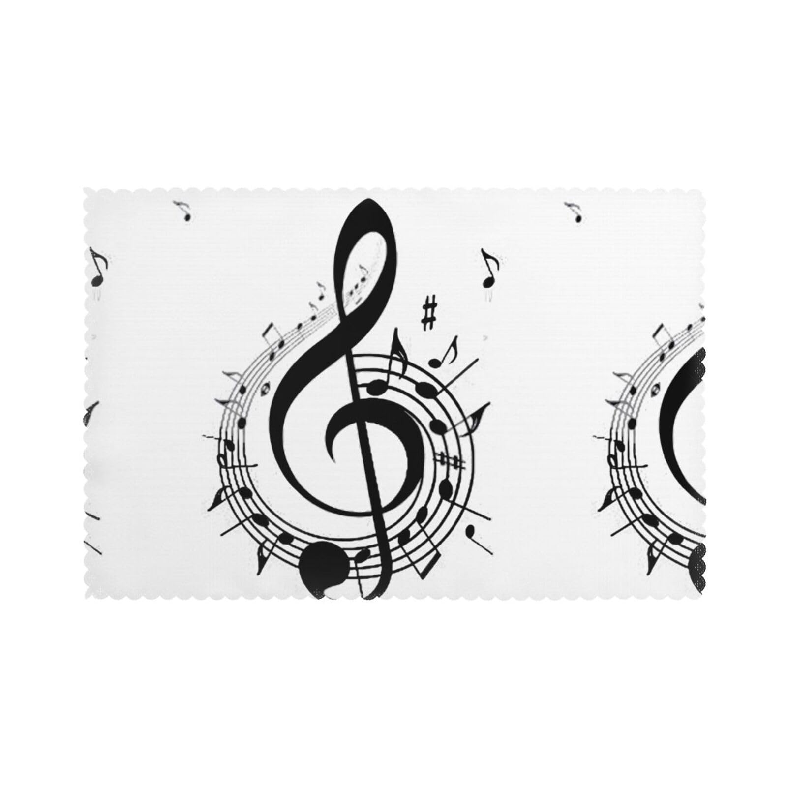 HJFCZH Cartoon music Prints Placemats Set of 6 12x18in – A Great Housewarming Gift for a Warm & Stylish Home
