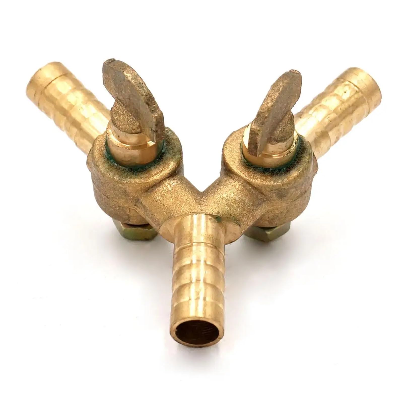 MQXFCZUX Fit For Hose I/D 10mm Y 3 Way Brass Shut Off Ball Valve For Fuel Air Gas