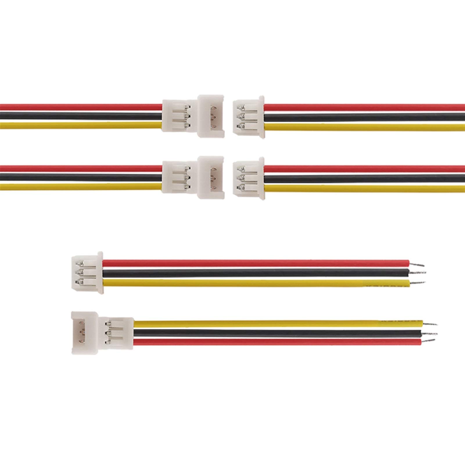 Wire Connector JST 1.25mm 3Pin Male Female Wire Cable Connector Length 15CM JST 1.25MM 3 Pin Micro Jack Plug Wires Cables (Color : 10Pairs)