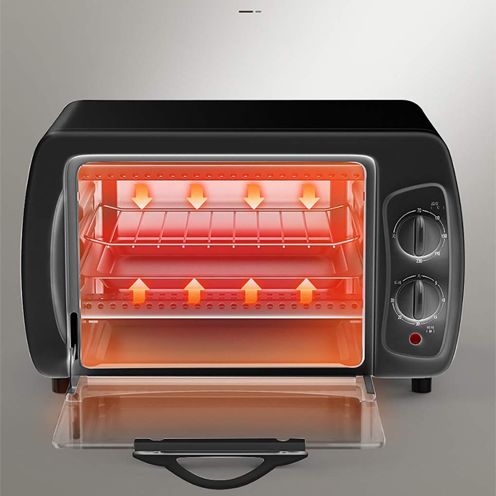 Elektryczny mini piekarnik, domowy 10-litrowy piekarnik do pieczenia z wieloma funkcjami gotowania Grill Regulowany zegar sterujący temperaturą (biały)