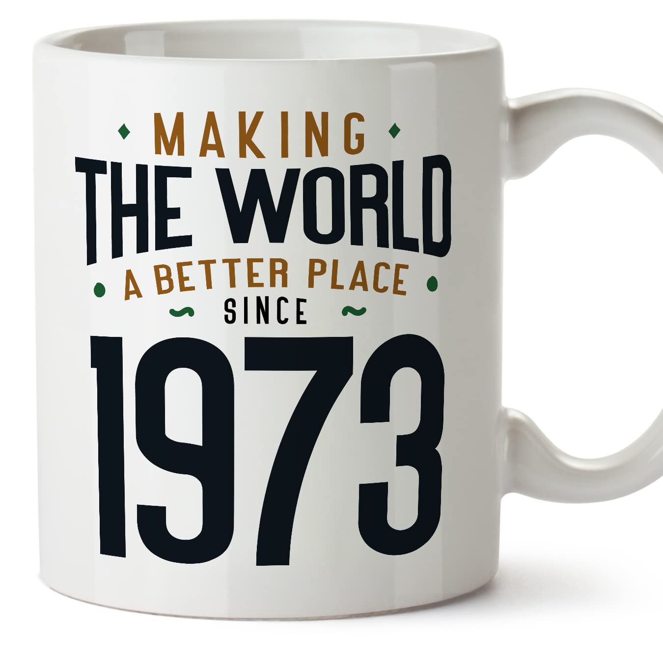 MUGFFINS 1973 Birthday Mug - in English - Making the World a Better Place - Funny Anniversary Present - 11 oz — image 1