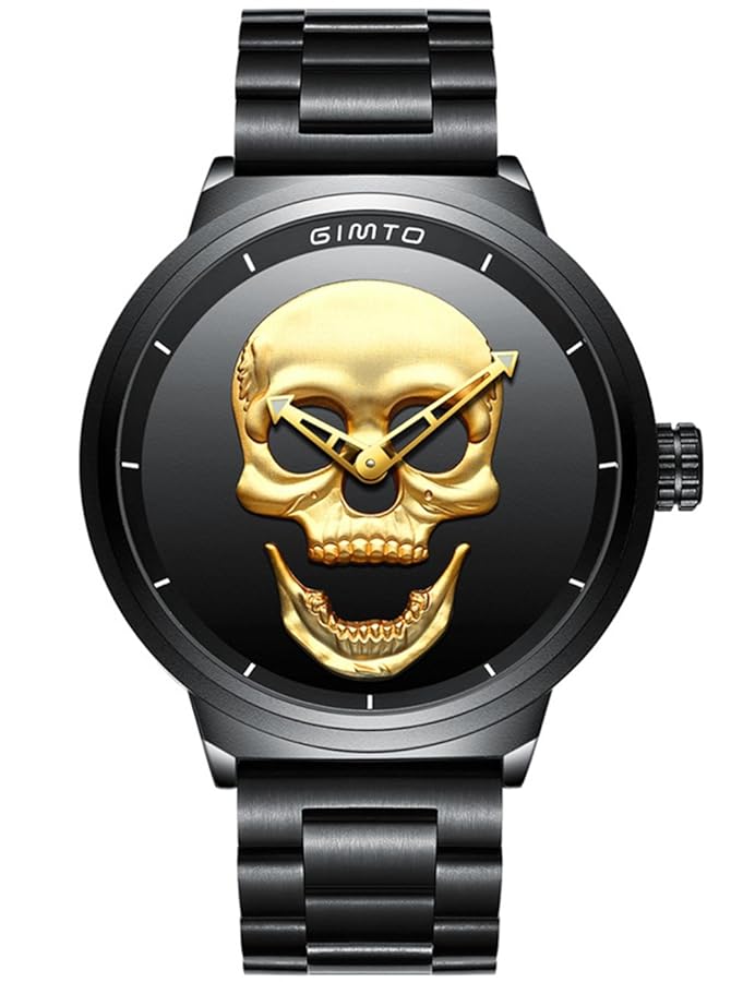 D*a様 メンズ腕時計セット 8本 シルバー ゴールド ブラック Amazon.co.jp: スカルウォッチ メンズ ブラック クール