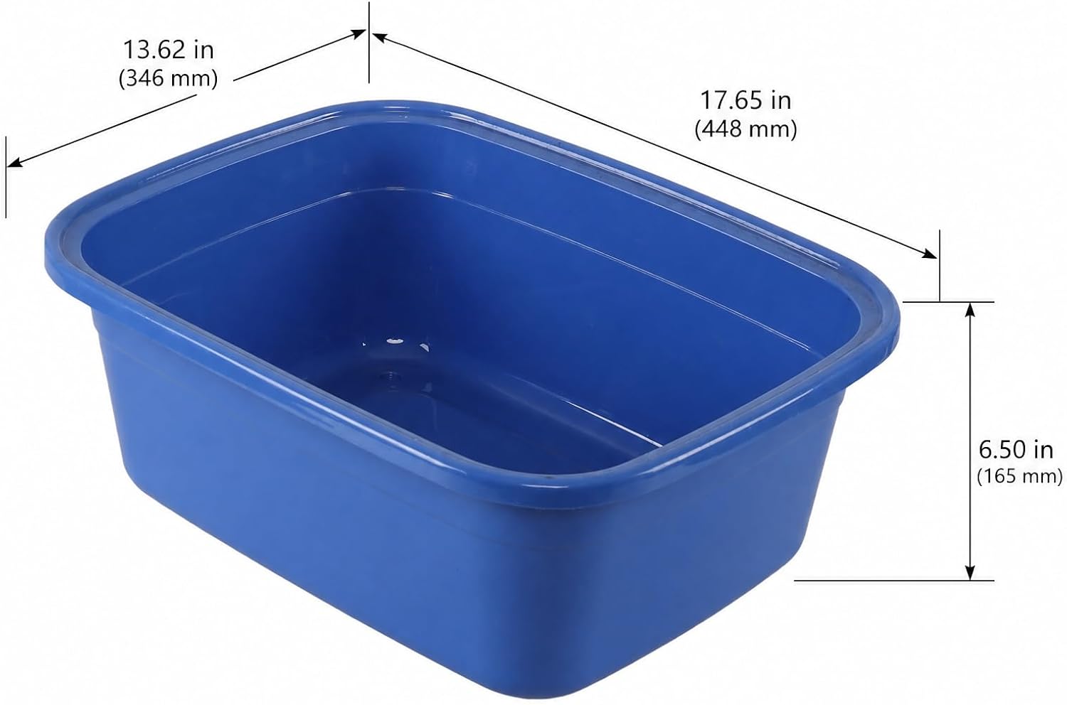 2-Pack 18 Qt Plastic Wash Basin Dish Tub
