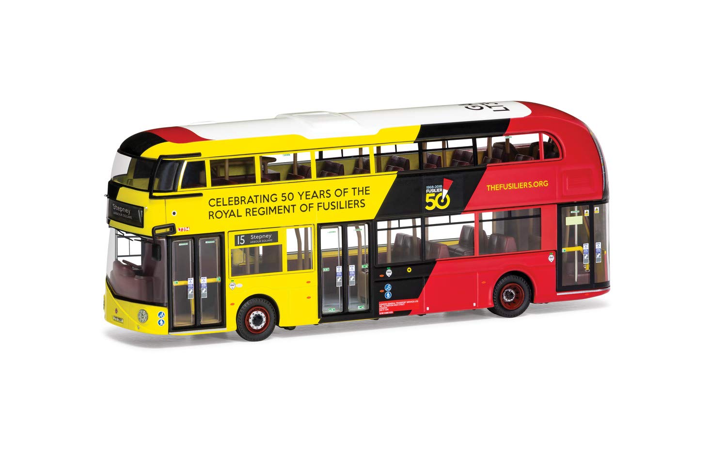CorgiOM46627B Wrightbus New Routemaster - Go-Ahead London - LTZ 1394 - Route 15 Stepney Arbour Square - Royal Fusilliers Diecast Model