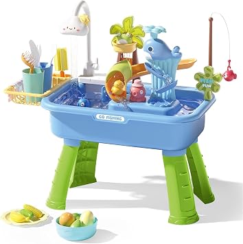 bukolico Table d'Activités 4-en-1 avec Pompe à Eau Réaliste