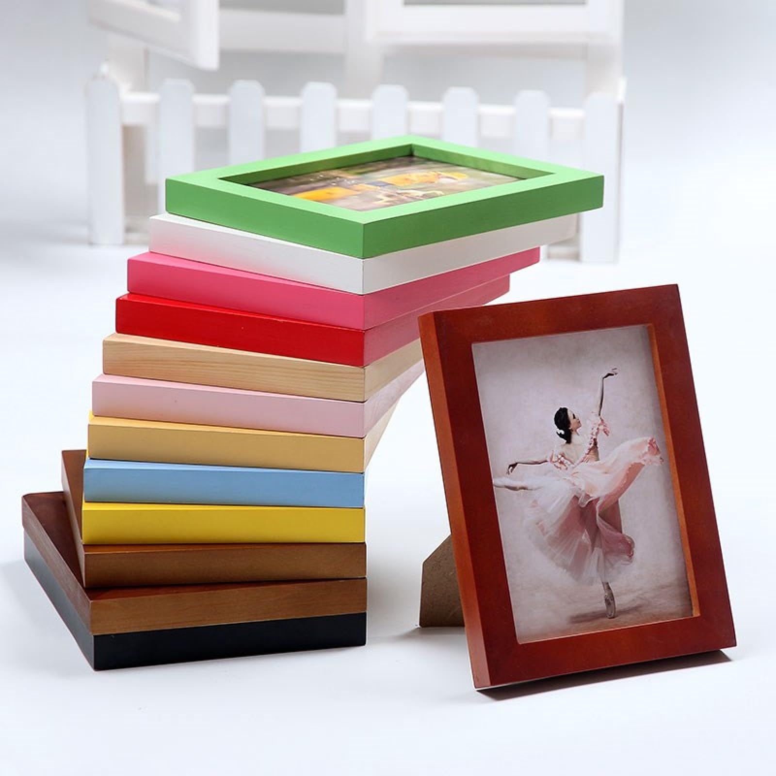Fotorahmen Personalisiertes Geschenk Massivholz Zwei Zweck 20,3 × 30,2 cm Grün