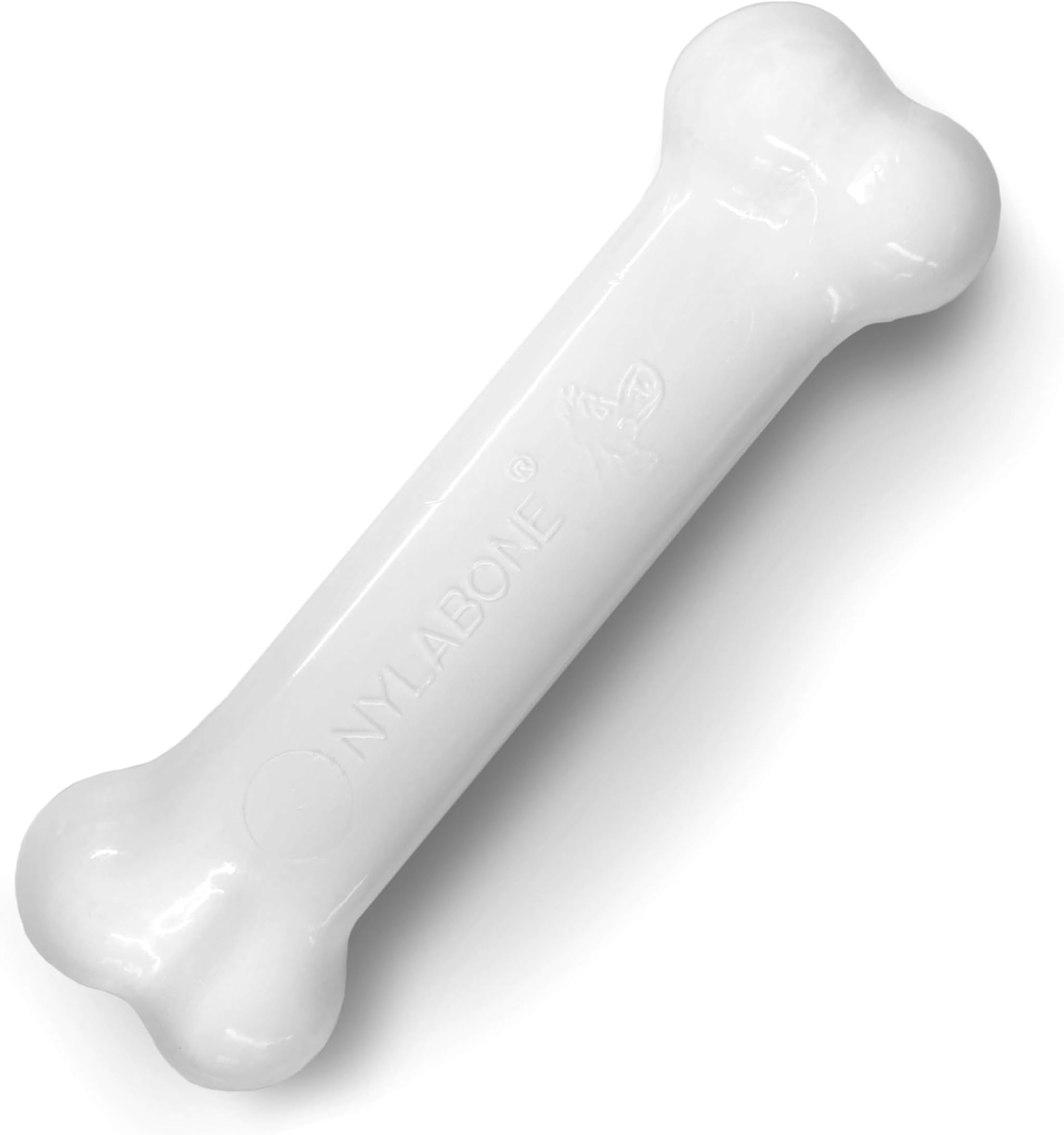 Nylabone Dura Chew Extreme Tough Dog Chew Toy Bone, Chicken Flavour, S, for Dogs Up to 11 kg, White