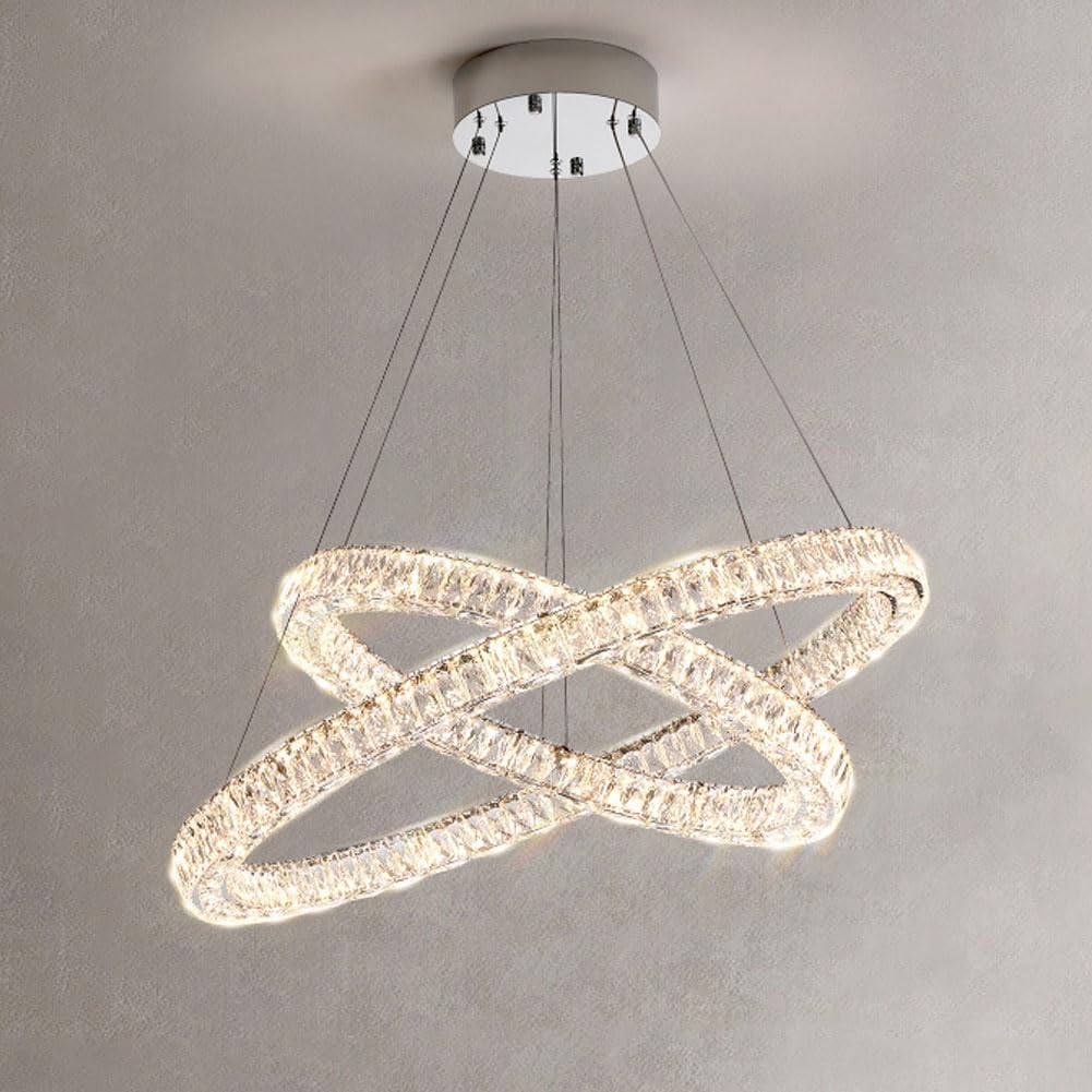 HXYSXHJUO led light luxury circle staircase grand chandelier, crystal creative lamp, for living room master bedroom dining bedroom,100+80cm