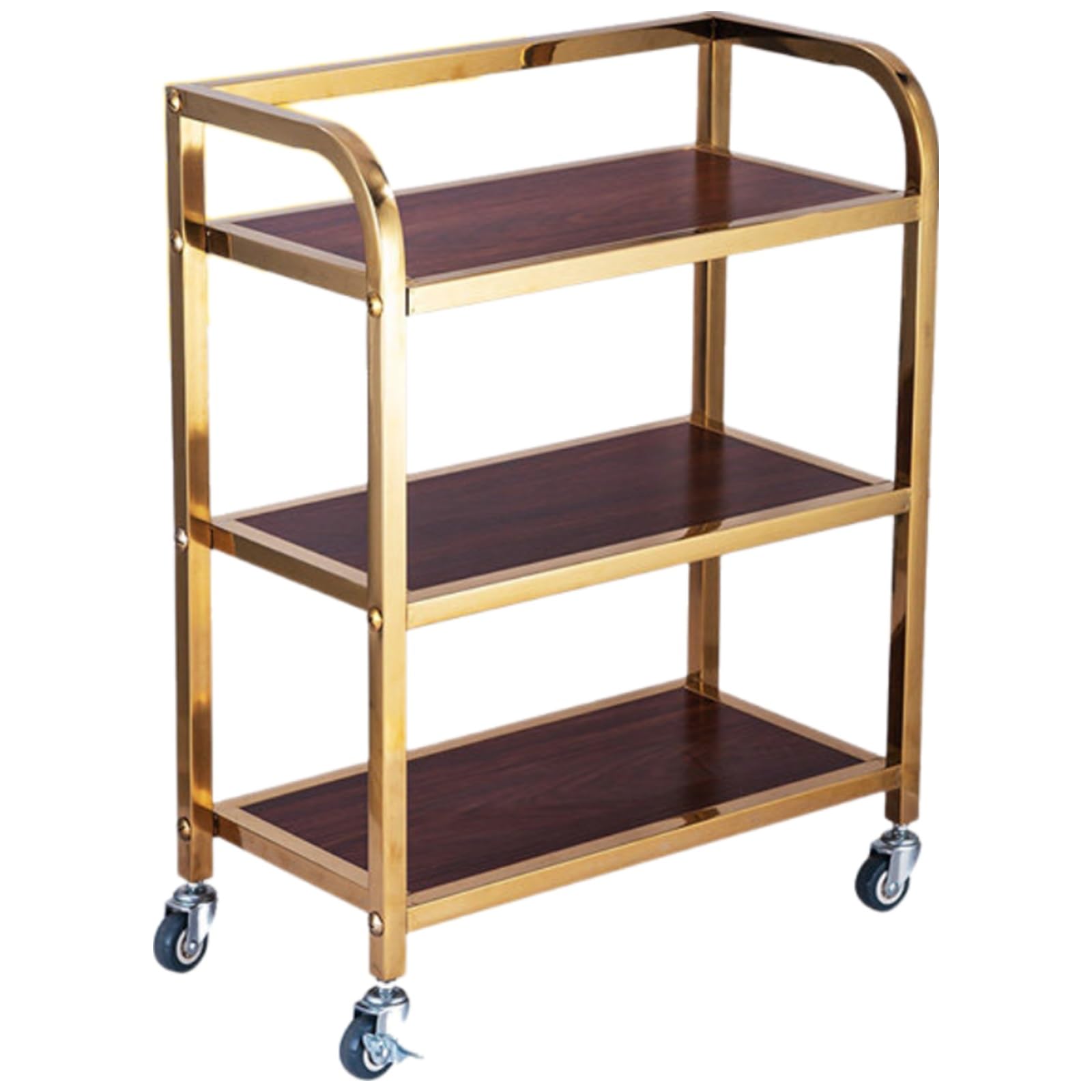 Carrello Multiuso su Ruote, Carrello da Cucina/Bar in Metallo con 3 Ripiani, Carrello Mobile per Servizio Alimentare con Maniglia e Ruote per casa, dispensa, Ristorante