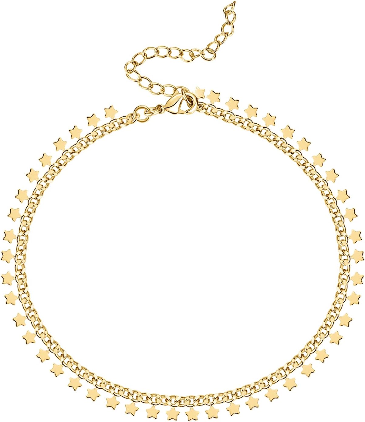 PAVOI14K Gold Plated Charm Link Flat Gold Anklets for Women