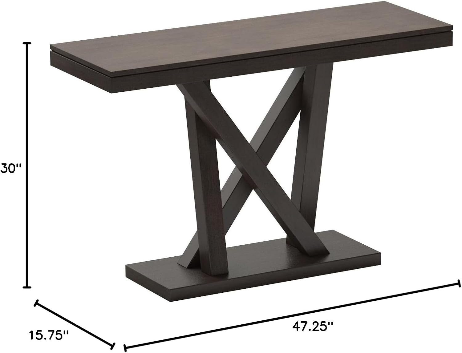 Everdon Dark Brown Modern Wood Console Table