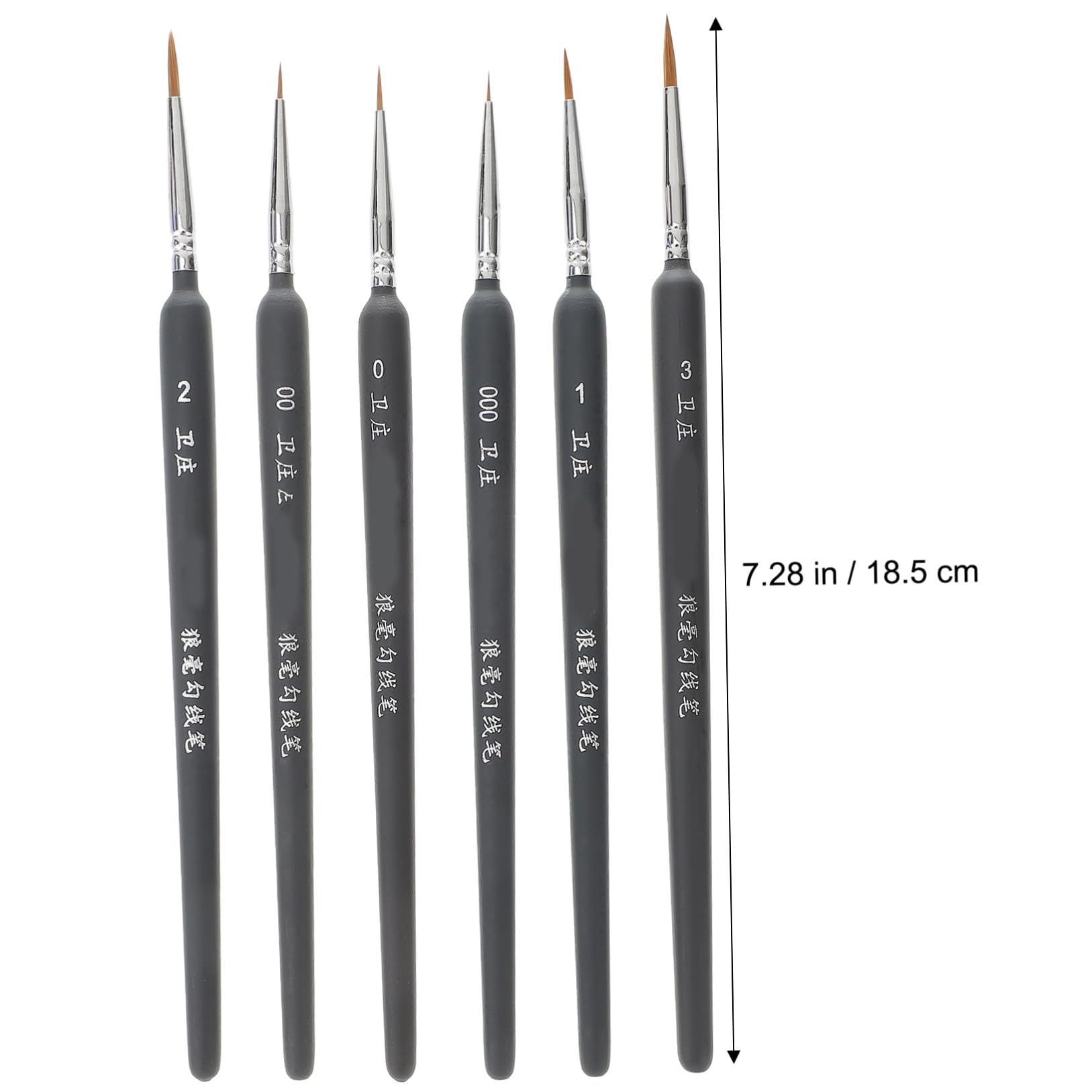 Toyvian Pinceles de Acuarela y Pintura al Óleo Set de 6 Accesorios Portátiles de Plástico de Pelo de Comadreja para Adultos y Niños, Ideales para Dibujo y Pintura