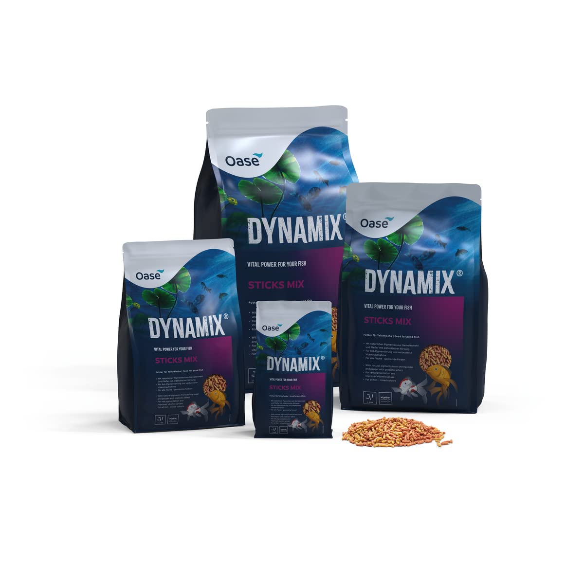 OASE Dynamix Sticks Mix 20 L, Nourriture pour Poissons, Nourriture pour Poissons de Bassin, idéal pour l'élevage Mixte de Poissons de Couleur Naturelle et Rouge, Croissance régulière