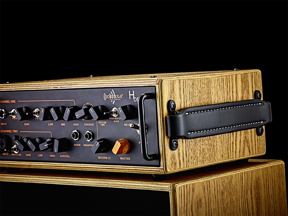 Ortega Gutiars Amplification Series Head - Akustikgitarren-Topteil - 100 Watt Ausgangsleistung - Inklusive Tragetasche - Esche, Natur (HONE)