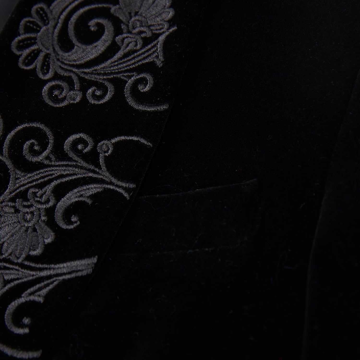 Men's Velvet Blazer, Gold Embroidered Suit Jacket, Black Tuxedo for Wedding Party Prom