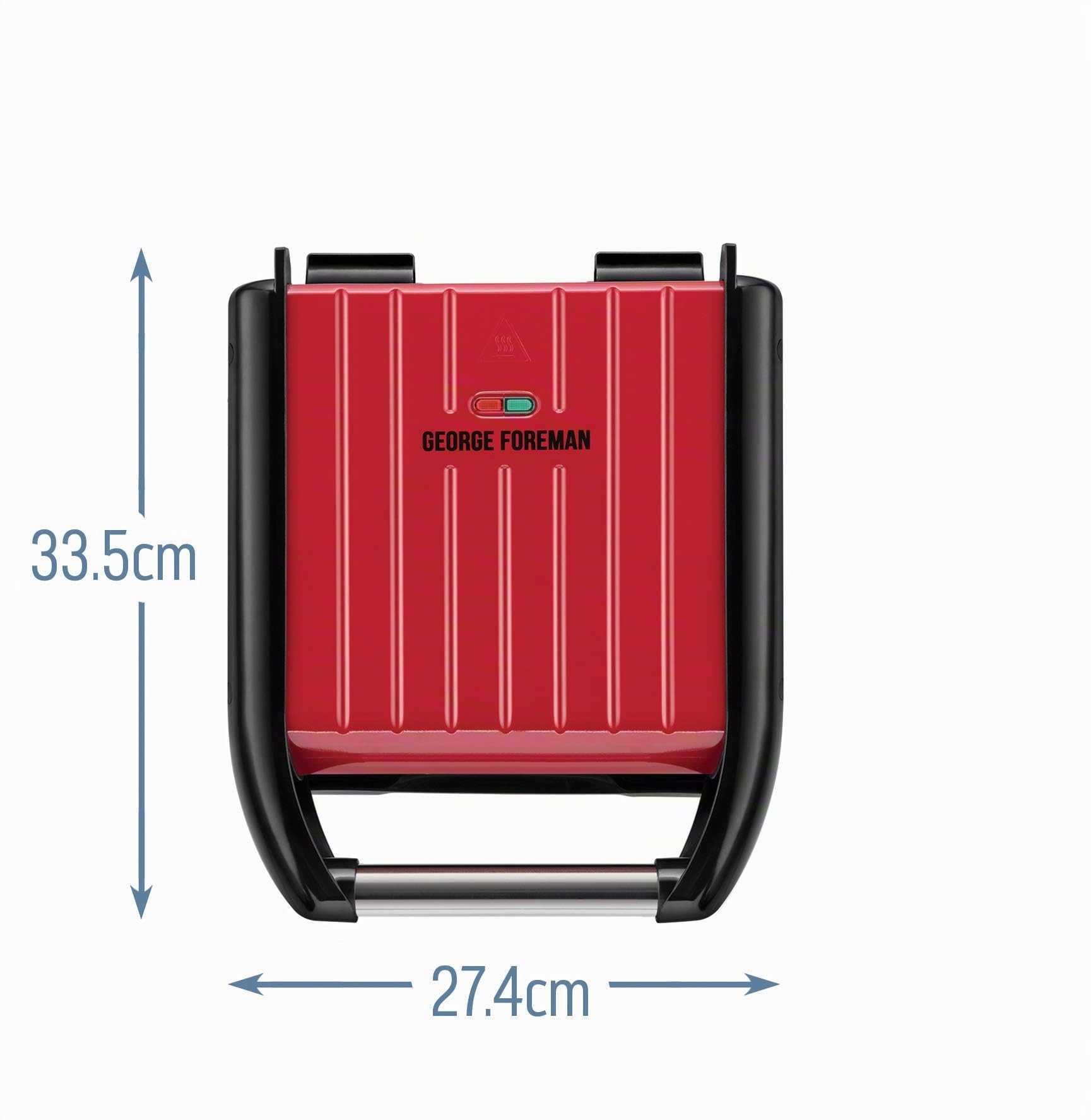 George Foreman Barbecue Grill électrique Multifonction & à panini / sandwich, [Plaques antiadhésives - 3 Portions] Compact Rouge (viande, poisson et légumes, Réduit jusqu'à 42% de graisse) 25030-56