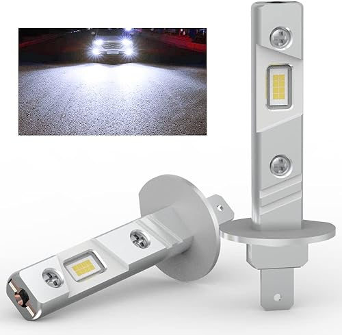 Bombilla LED H1 6500K Luz Blanca Lámparas Niebla 1:1 Tamaño Mini No Requiere Adaptador EMC Sin Ventilador H1LL Plug and Play 2pcs