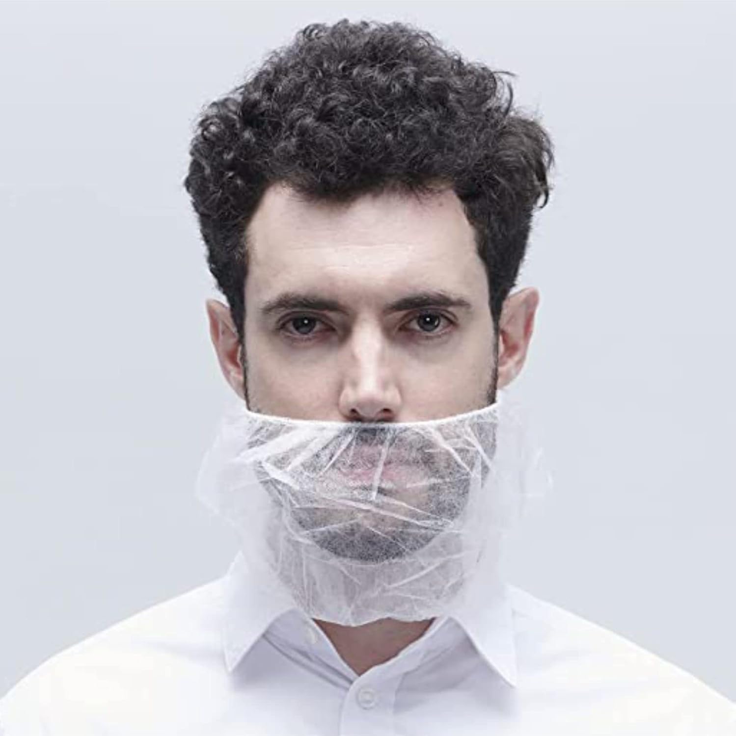 Beard Cover, Lightweight/Breathable, 18 in Dia, Spunbond Polypropylene, Case of 10
