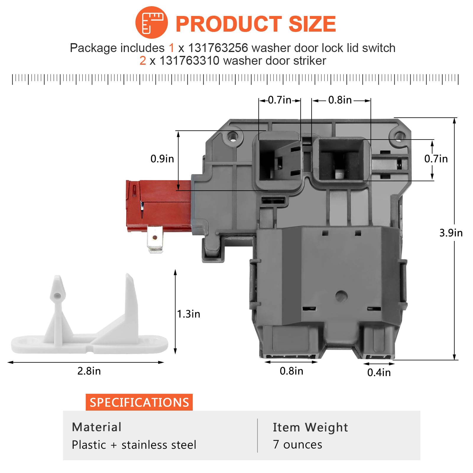 Amazon.com: 131763256 1317632 131763202 Washer Door Latch Lock