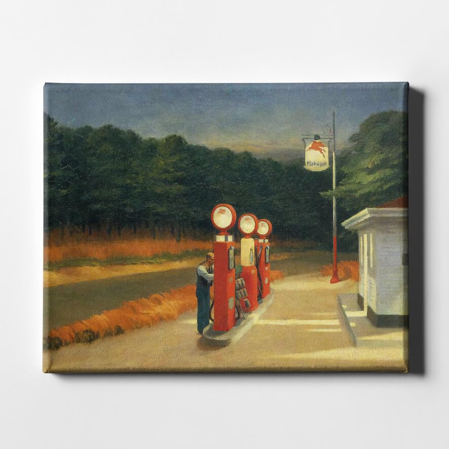 Déco murale Edward Hopper Gaz - Toile petit format pour salon ou bureau inspirant