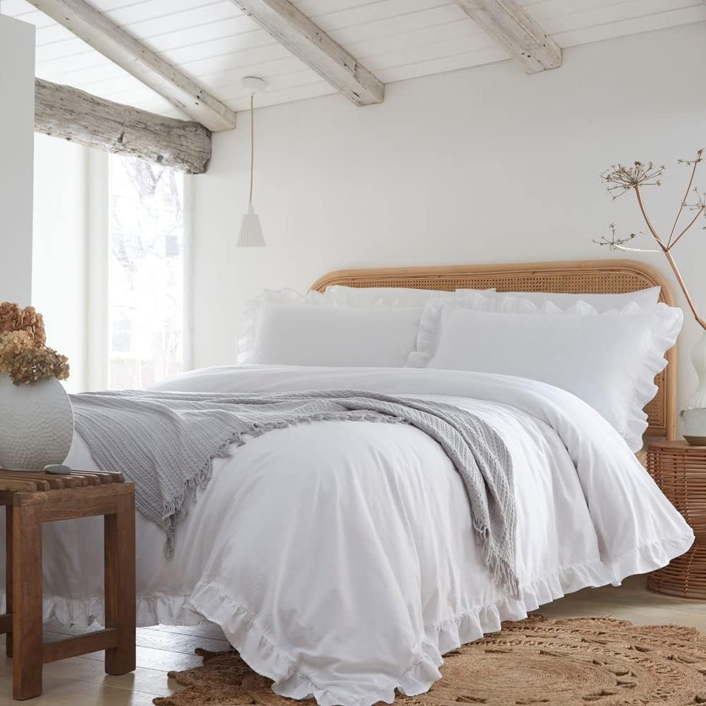 Sweet Home Collection Parure De Lit 4 Pièces Grand Lit Blanc - Draps Microfibre Doux