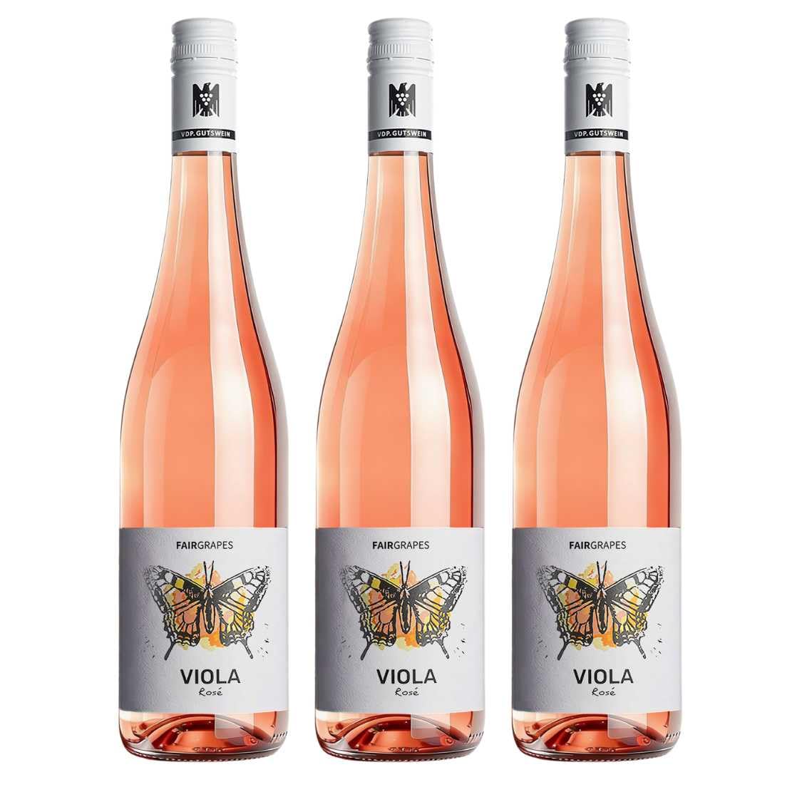 FairGrapes Rosé »Viola« | 90 Punkte Falstaff | VDP.Gutswein | Roséwein Trocken | Erdbeere & Waldfrüchte | Geschenkidee (3 x 0.75 l)