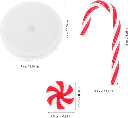 Miniatura 5 de Decoraciones de Navidad Bastón de caramelo Decoraciones de árbol de Navidad: muleta de bastón de caramelo de Navidad, piruleta falsa de caramelo,