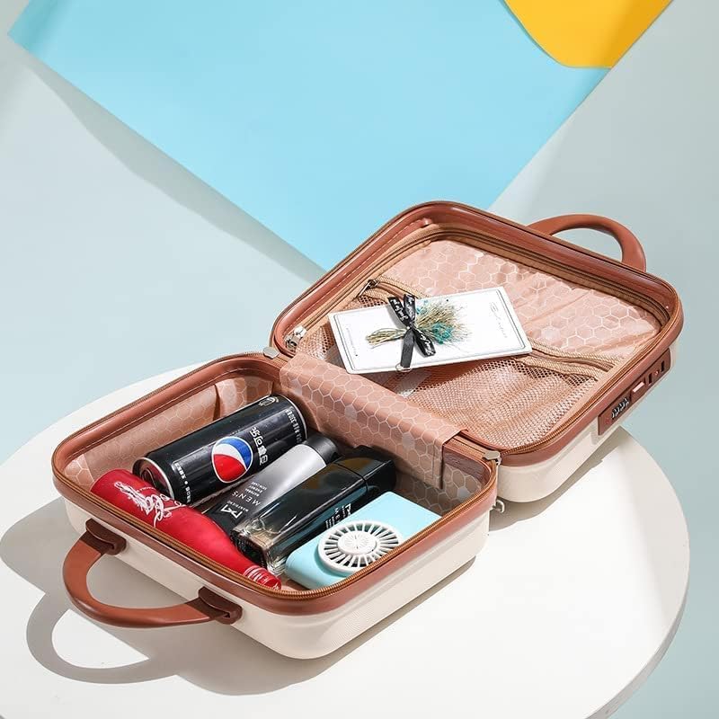 Image of Cute Bear Makeup Vanity Case for Women, Hard Shell Travel Cosmetic Organizer Box with TSA Lock, Portable Makeup Storage Case for Cosmetics, Jewelry & Toiletries, Cream White