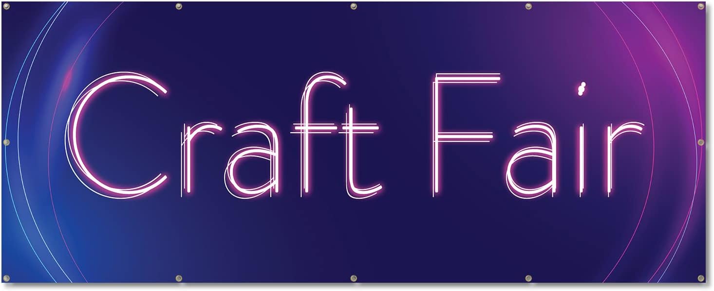 Craft Fair | 18" X 48" Banner | Outdoor Vinyl Sign with Grommets | Show Handmade Local Event Advertising Displays | Made in The USA