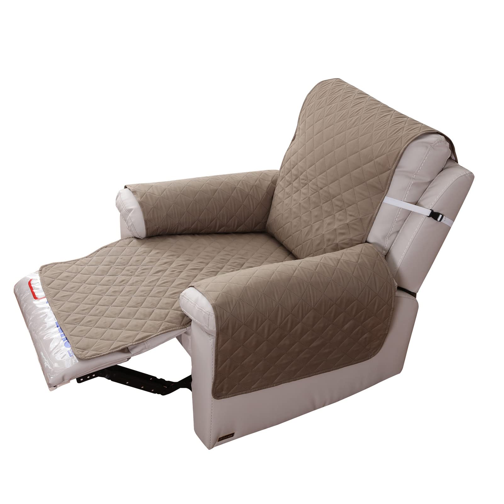 Copripoltrona Relax Trapuntato Salvadivano, Copridivano Reversibile Antiscivolo Poltrona Copertura Protezione Fodera Divano con Fascia Elastica (Khaki)