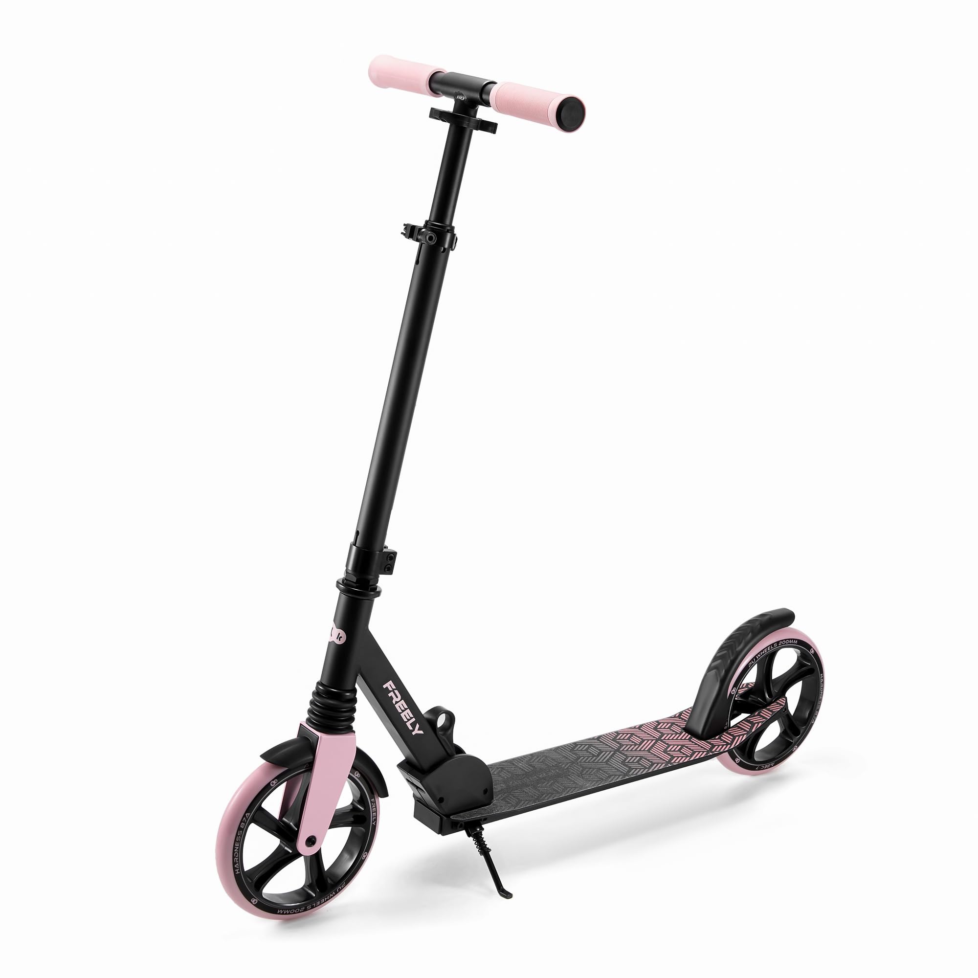 Kinderkraft FREELY up to 100 kg, Scooter, Foldable Scooter, for Children from 5 years and Adults, large 20 cm PU Wheels, Adjustable Handlebar height from 82 cm to 105 cm