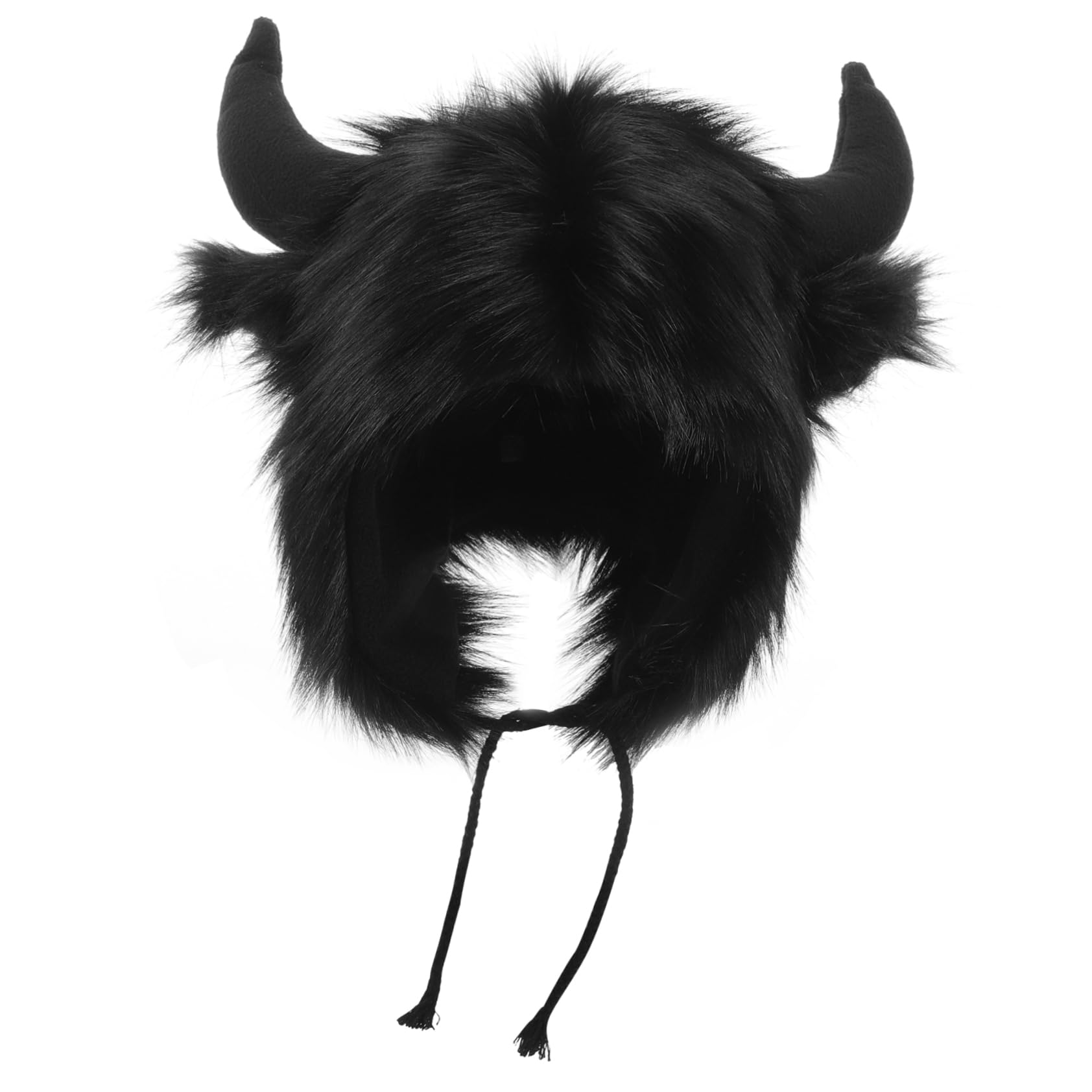 Veemoon Tapa del oído de bocina divertido fiesta sombreros para adultos sombreros de halloween sombreros sombrero de animales salvajes gorro de disfraz de animal Felpa Negro