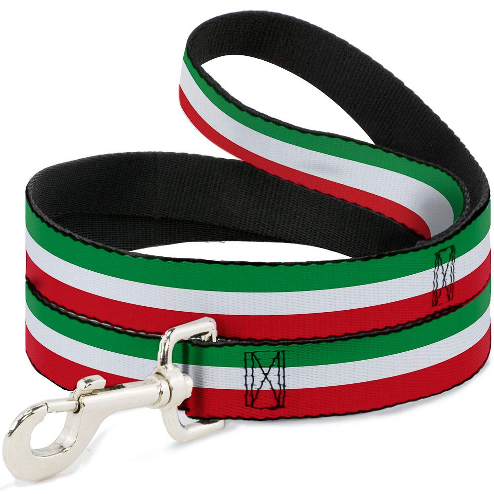 Buckle-Down Pet Leash, Dog Leash, Stripes Green White Red, 6 Feet Long 1.5 Inch Wide โ image 1