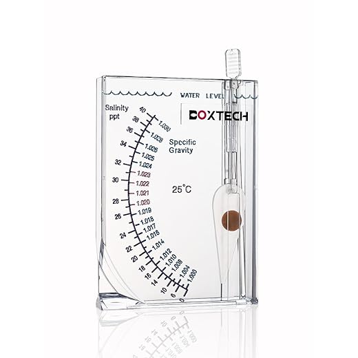 boxtech Aquarium Marine Test, Sea Saltwater Hydrometer, Reef Ocean Hydrometer Salinity Meter for Pool Aquarium Water Salinity Specific Gravity Test