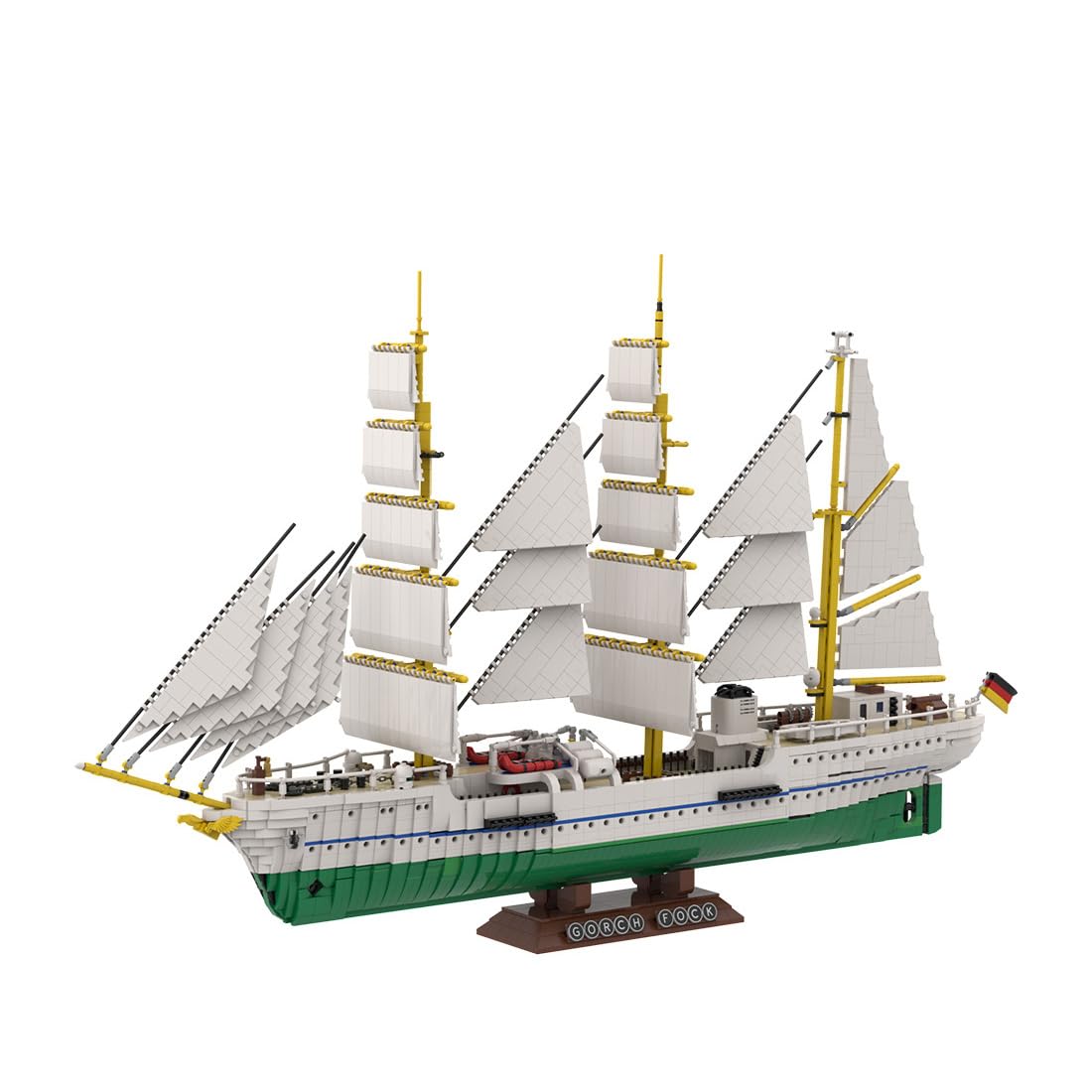Gorch Fock - Set di mattoncini da costruzione vintage della marina tedesca, modello da collezione, per costruire ed esporre giocattoli per regali di Natale e compleanno (7599 pezzi)