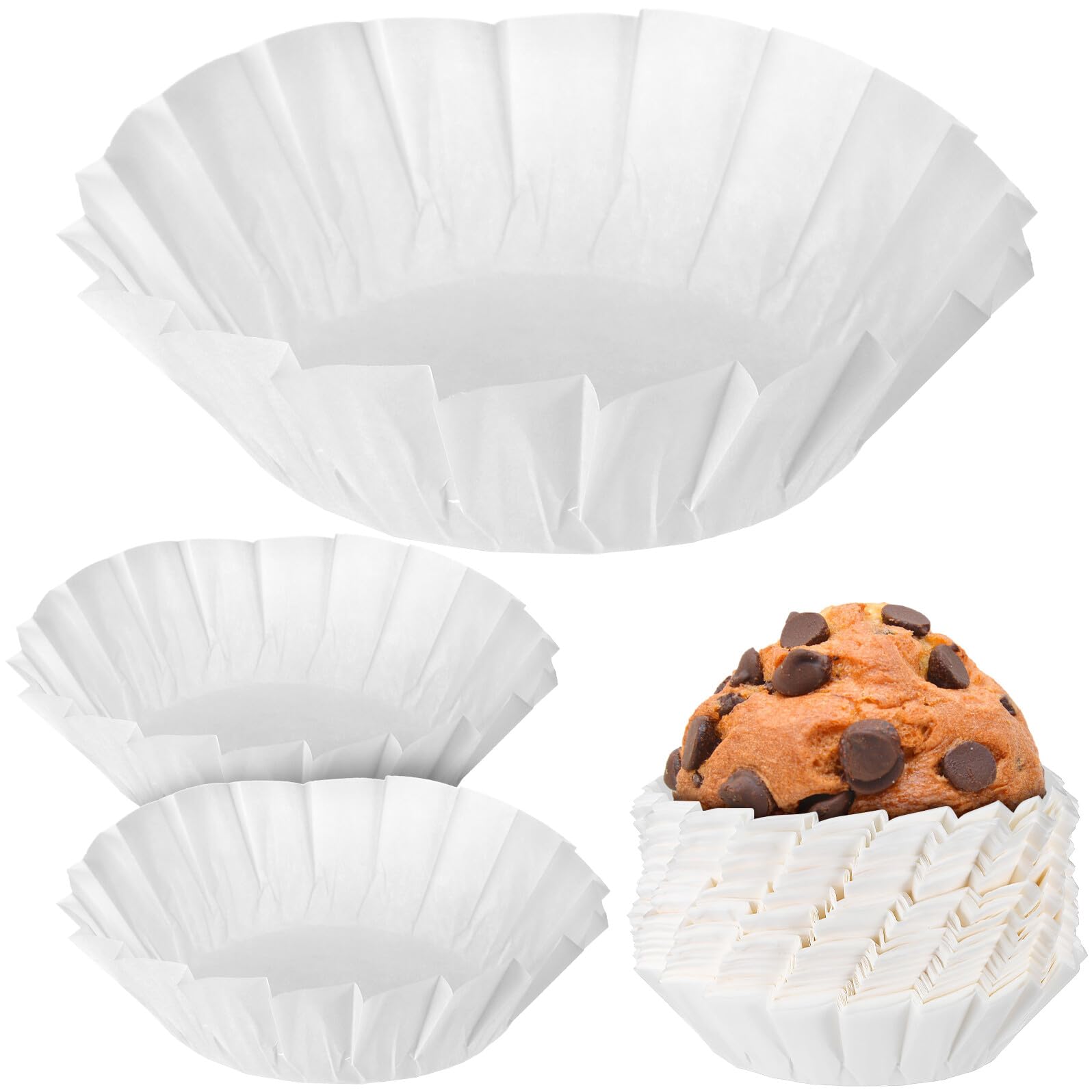 Caissettes de cuisson en papier blanc x200 pour muffins et patisserie