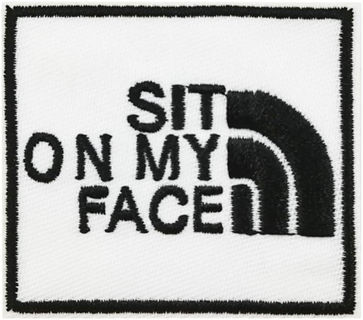 Cute-Patch Sit on My Face Embroidered Iron on Sew on Patches Fun Meme Slogan Hat Deco Badge