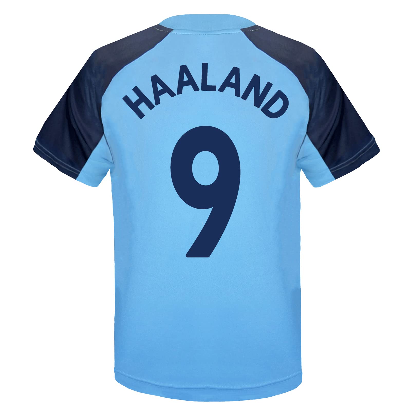 Manchester City Boys Sky Blue Crest Haaland 9 F.c. Fc Haaland 9 Poly Kit T-Shirt Sky Blue 8-9 Years