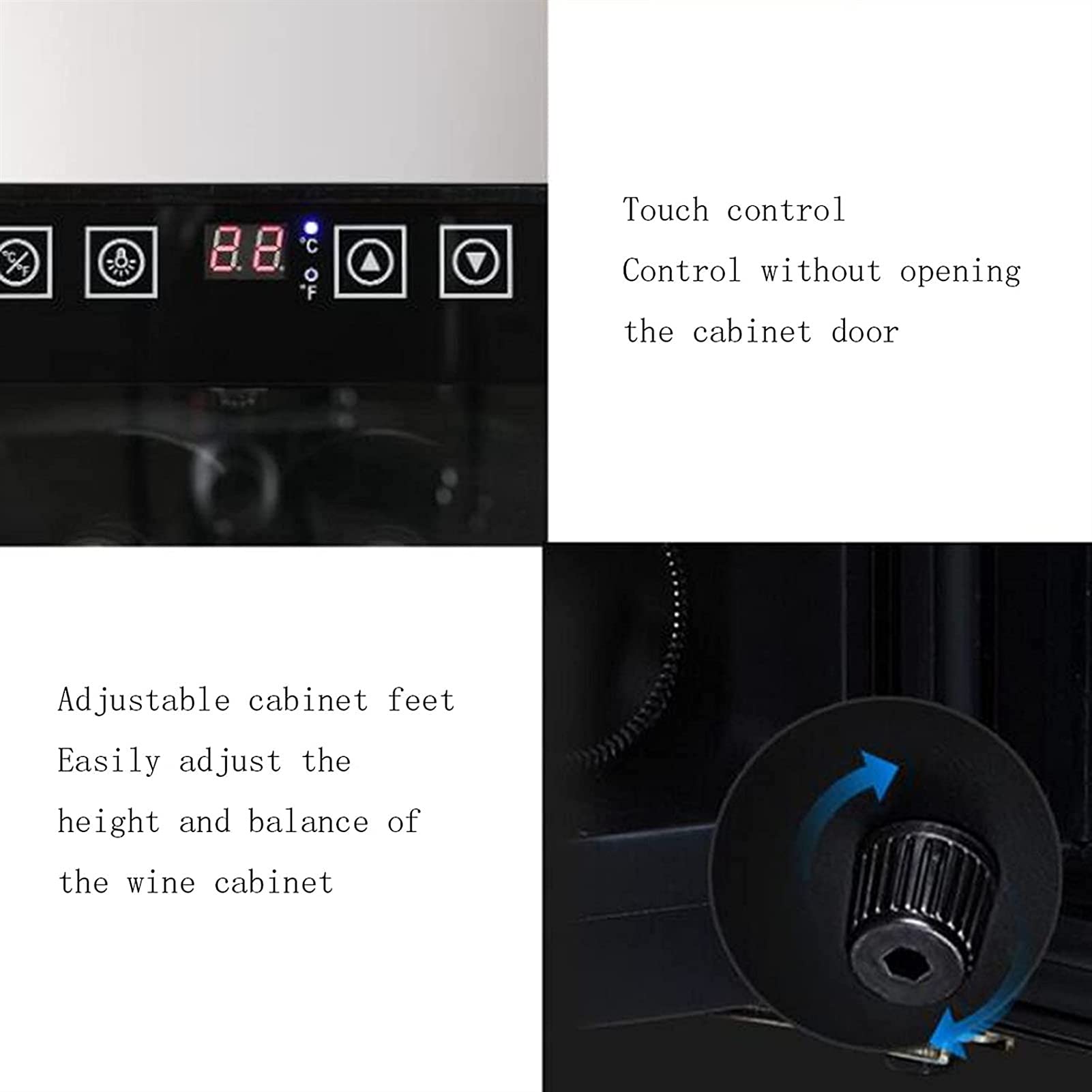 Ljlzxpbus 16 Bottle Compressor Wine Cooler Refrigerator W/Lock Large Wine Cellar For Red, White, Champagne Or G Wine 41f-64f Digital Temperature Control Fridg on Fridge.com - View 6