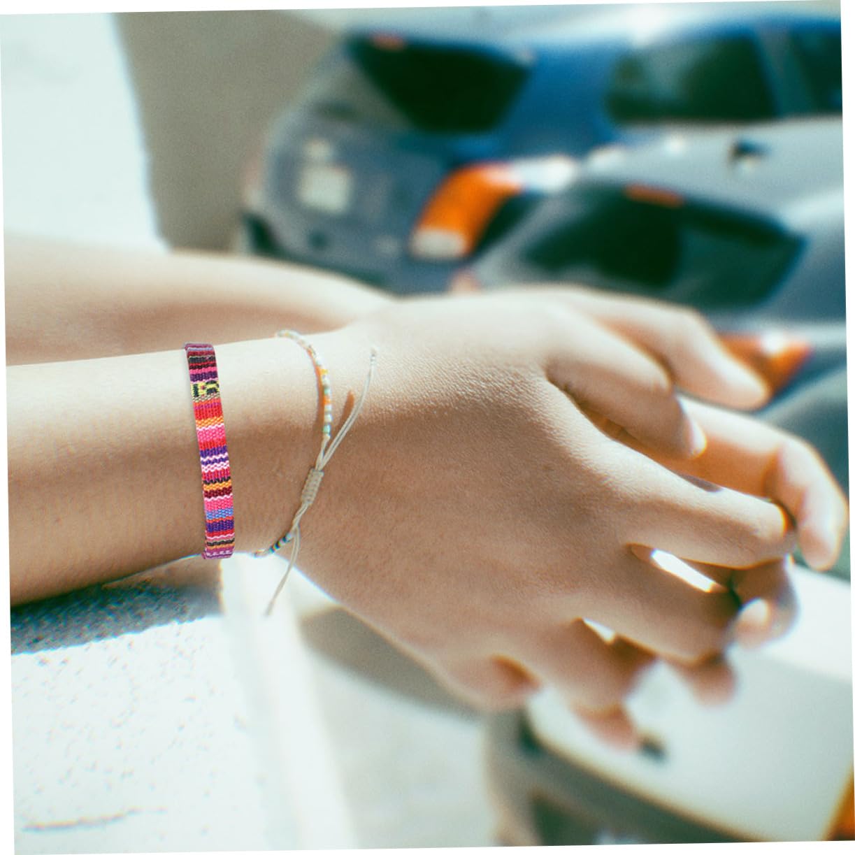 OUNONA Lot De 10 Bracelets Tissés Ethniques Femme En Coton Et Lin Réglables, Style Plage D’été, Légers Et Ajustables Pour Poignet Moyenne, Accessoire Mode Bohème Plage Et Vacances