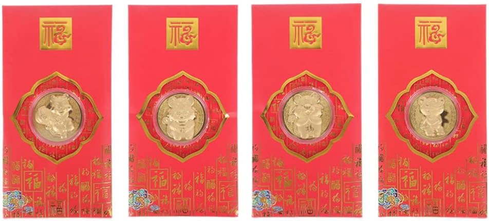 Nuobesty お年玉袋 虎 寅 ポチ袋 22年 金封 祝儀袋 かわいい お正月 新年祝い 3d 立体的 4枚セット 公式ストア