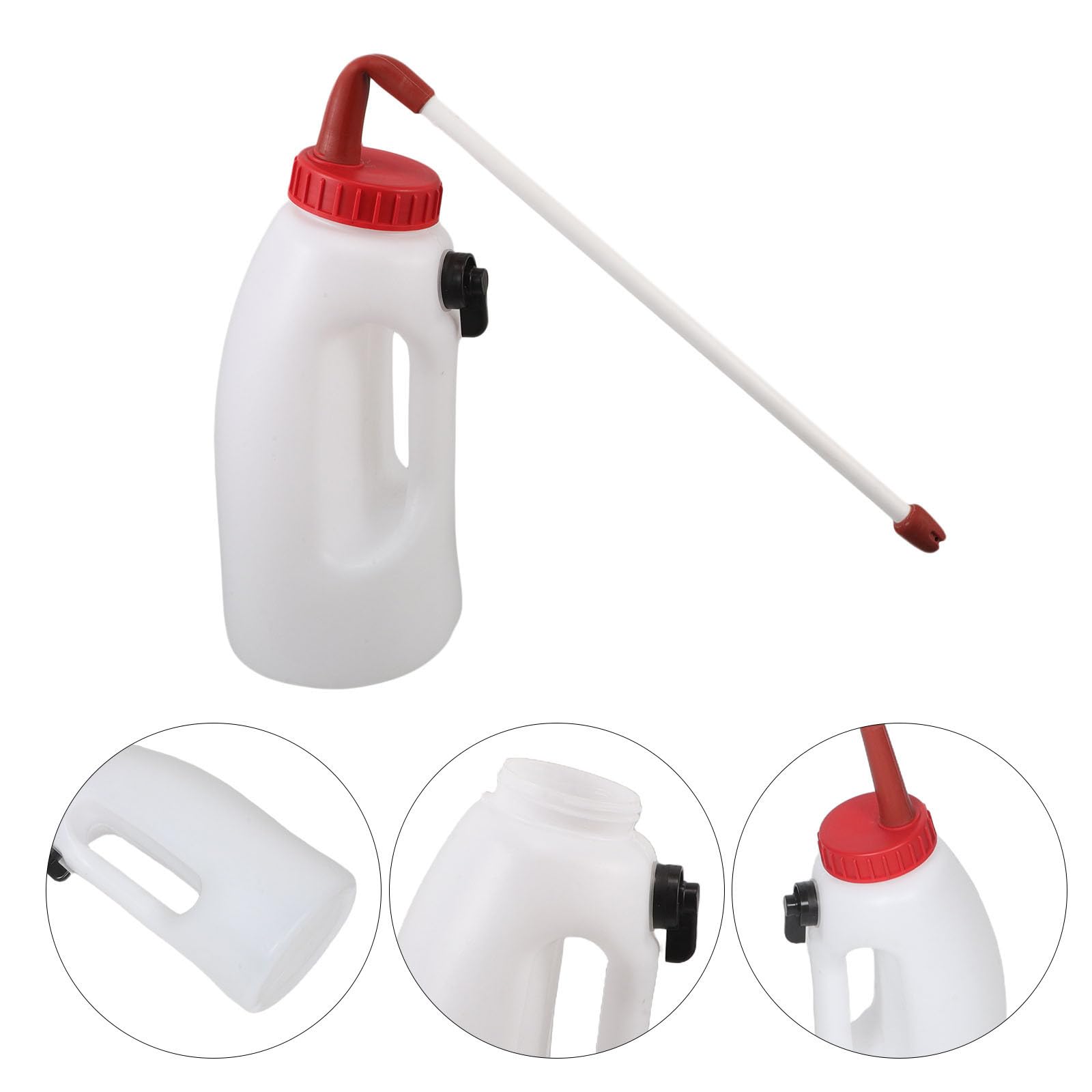 INOOMP Biberon per Vitelli e Agnelli da 4l in Plastica Bianco Tubo di Alimentazione per Fattoria, Alimentazione Accurata e Supporto Immunitario per Capre e Agnelli