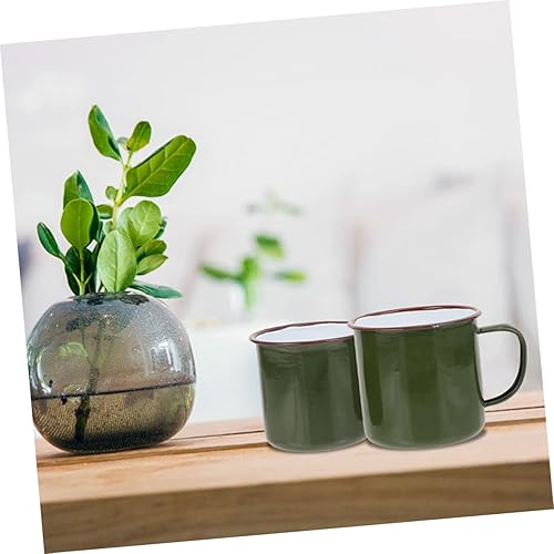Miniatura 8 de jojofuny 2 uds. Esmalte Retro Camp para tazas, tazas de té, café, vintage, vasos de esmalte verde chino, acampada, al aire libre, pequeño, vino,