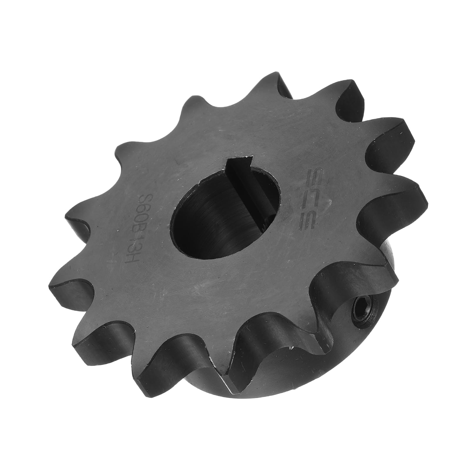 QUARKZMAN #60 Pignon À Rouleaux Type B, Alésage De 1" 13 Dents Simple Brin, Acier Au Carbone, Rainure De Clavette Avec Vis De Fixation