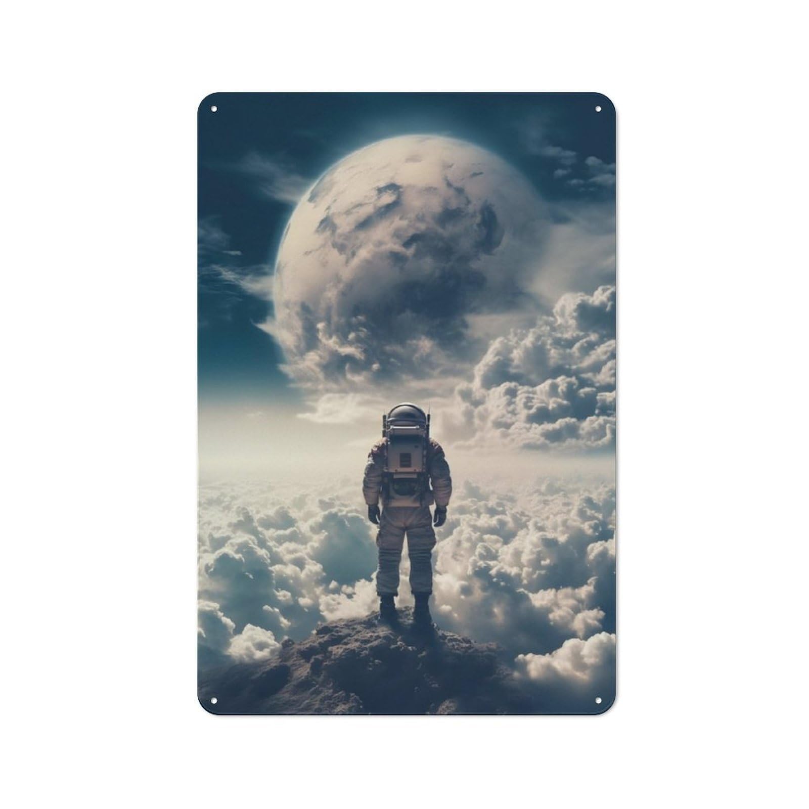 Junmoney Head In The Clouds Vintage Tin Sign 30X20cm For Café Or Restaurant, Suited To Café Owners And Decorators