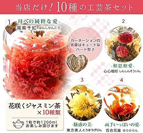Amazon Rimtae 工芸茶 10種類 詰め合わせ セット 個包装 カーネーション茶 ジャスミン茶 花茶 中国茶 Rimtae 中国茶 通販
