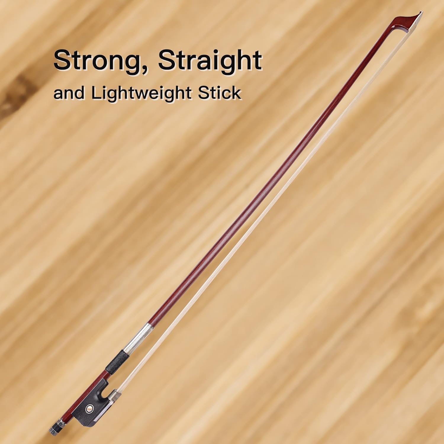 ADM 3/4 Size Student Cello Bow, Well Balanced Handmade Brazilwood Classic Cellos Bow Light Weight with Horsehair, Ebony Frog for Beginners
