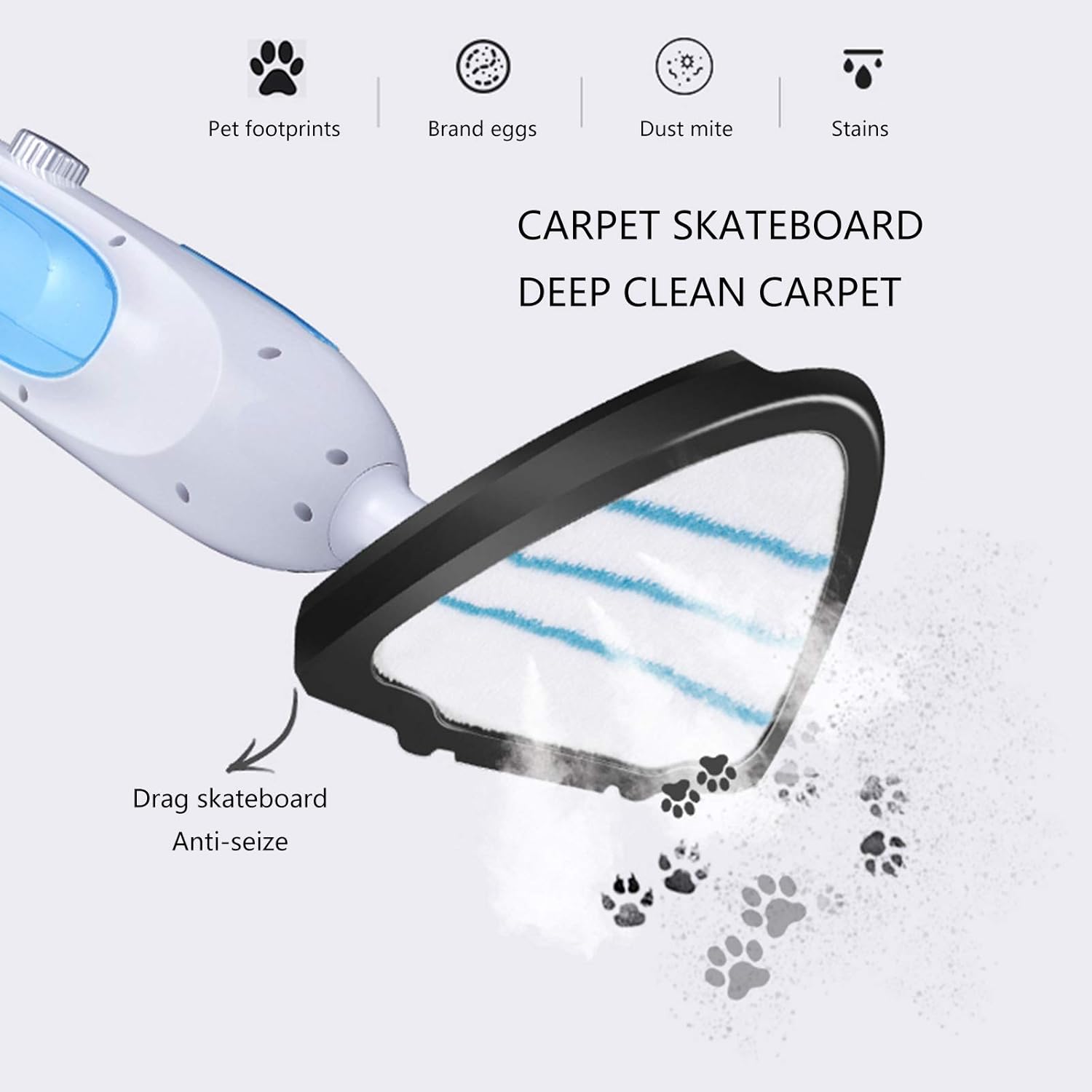 Steam Mop Cleaner Hand 3-in-1 Multifunctional Surface Vacuum Cleaner Cleaning and Dry Cleaning High-Efficiency Household Steam Cleaner Blue (Blue)