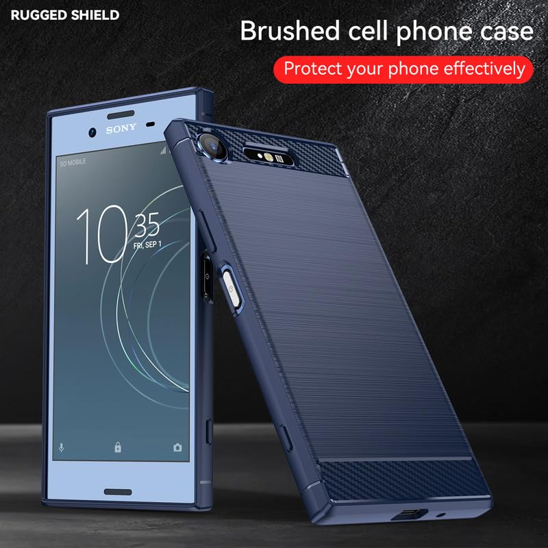 Image of Hybrid Carbon Fiber Back Case for Sony Xperia XZ1 (Blue)